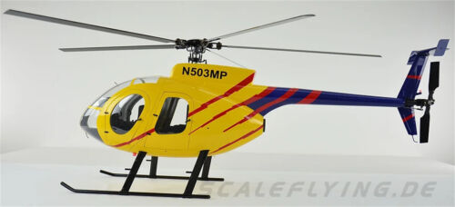 Yellow Blue Painting MD500E ARF 600 Size RC Helicopter Fuselage V2 Version Model - 第 1/9 張圖片