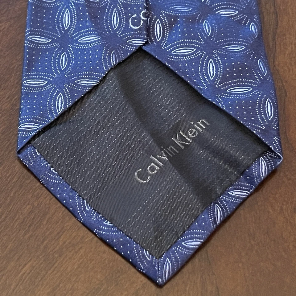 Corbata de cuello vintage para hombre Calvin Klein Collection azul 100 % seda hecha en Italia Foto 2 de 4