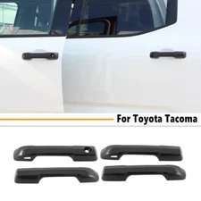 4x Door Side Handle Cover Trim For Toyota Tacoma 2024-2025 Carbon Fiber Style