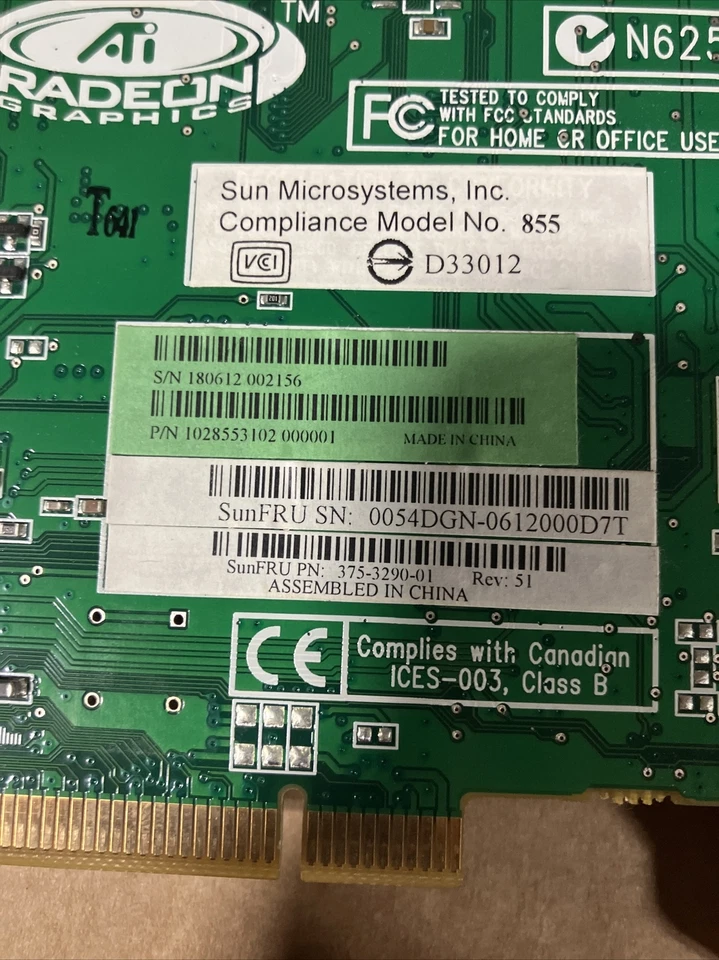 ATI SunFRU Sun Microsystems 375-3290-01 Video Card - Image 3 of 3