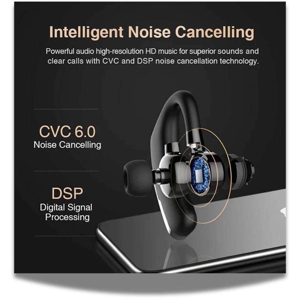 Trucker Bluetooth 5.2 Wireless Earpiece Headset Noise Cancelling Earbuds for Dri - Image 2 of 4