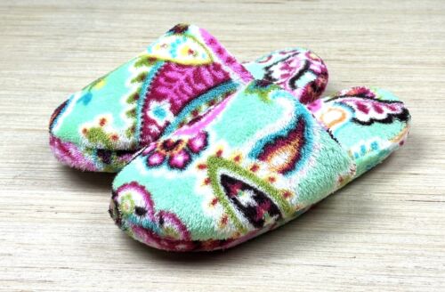 Vera Bradley Womens Paisley Slippers Indoor Relaxation Multicolor Small 5-6 0115 - Picture 1 of 5