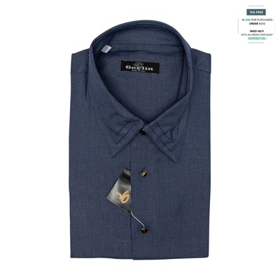 Italienische Luxus Gerlin Shirt Blau 100% Leinen 15.5 - 39 Ricci 4F