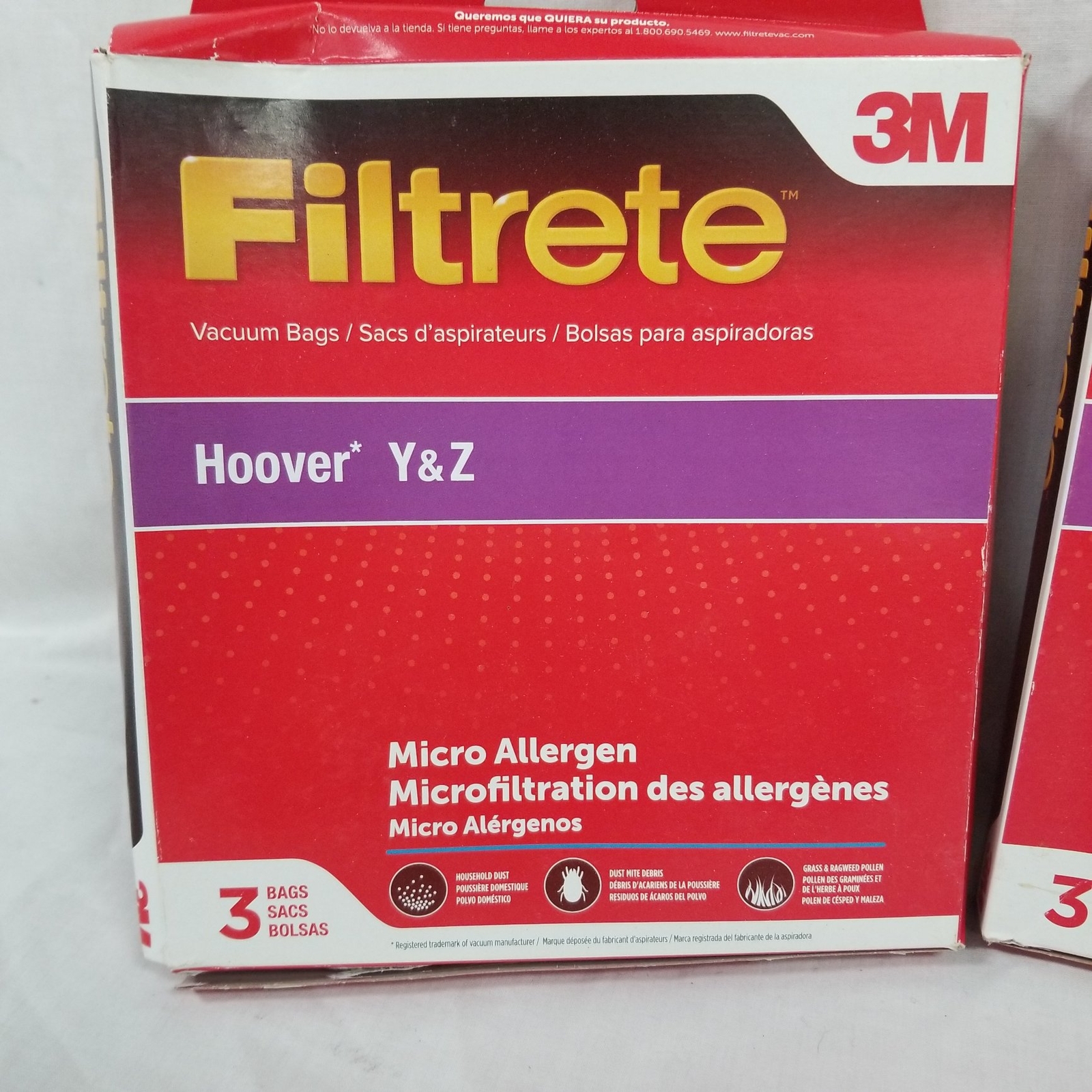 Hoover Y & Z Filtrete Vacuum Bags Ultra Allergen Synthetic 2 Bags for