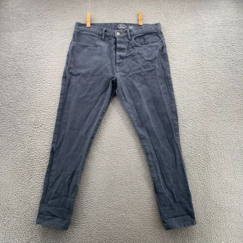 Alex Crane Pants Adult 34X30 ACTUAL 33X30 Blue Slim Fit Made USA Button Fly Mens - 第 1/11 張圖片