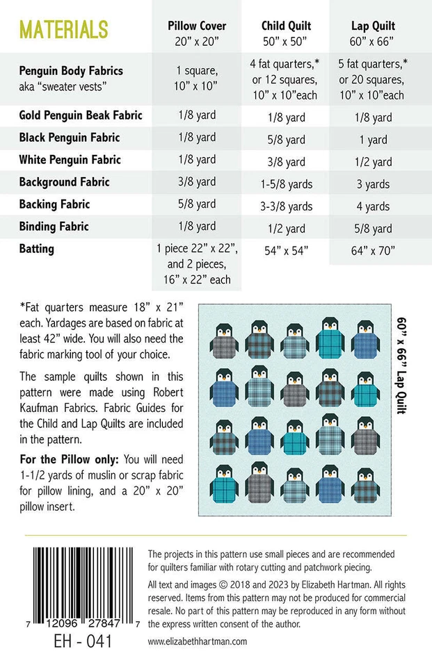 Penguin Party Quilt Pattern by Elizabeth Hartman - Image 2 of 3