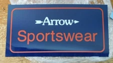 Vintage Arrow Sportswear Hanging Sign Store Display 24x13 NIB