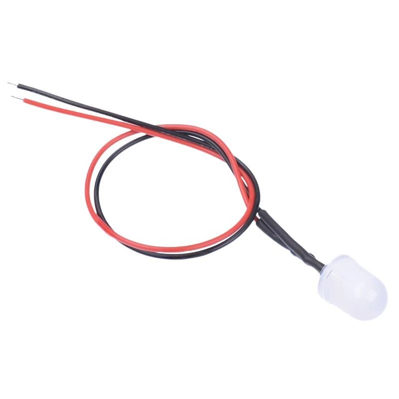 SWITCH ELECTRONICS White 10mm Prewired Diffused LED 20cm Cable 12V