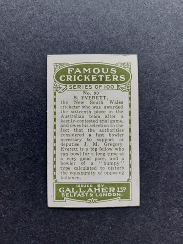 Gallaher Cigarette Card - Famous Cricketers Green Backs - Picture 37 of 37