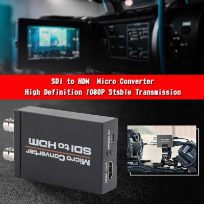 1 SDI In to 2 HDM + SDI Out Mini HD Video Micro Converter Audio Switcher Black.
