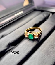 beautiful yellow gold with emeralds and sapphire  ring for fsb ladies .