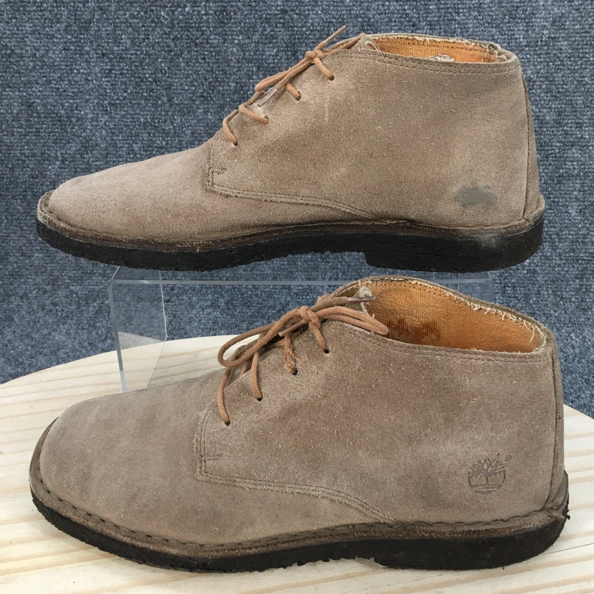 Beige timberland top boots womens