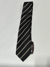 Mens Giorgio Cosani Black Stripe Pattern Tie Pure Silk Hand Made NEW