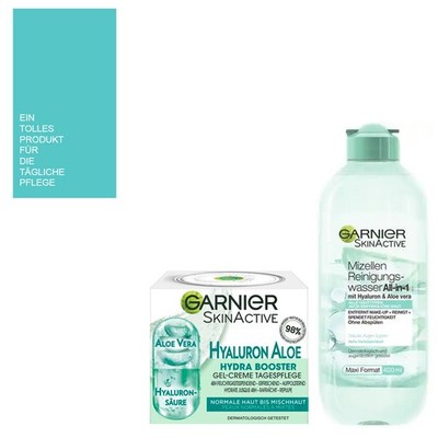 2tlg | Garnier Hyaluron Aloe Hydra Booster Creme-Gel & Mizellen-Reinigungswasser