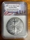 NTC 2001 American Silver Eagle $1 1 oz .999 Silver in Holder