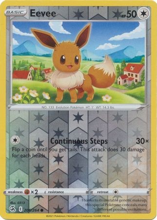 EEVEE 205/264 FUSION STRIKE POKEMON (REVERSE HOLO, NM)