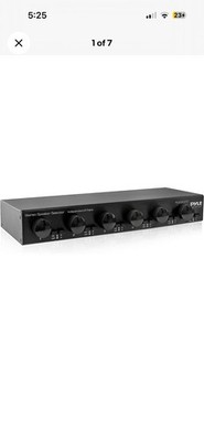 Pyle 6 Channel High Power Stereo Speaker Selector with Volume Control - Black
