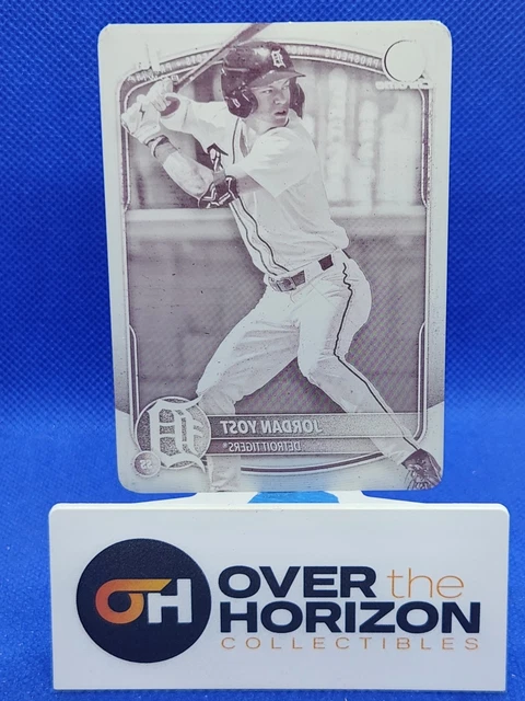 Jordan Yost 2025 Bowman Draft Bowman 1st Magenta PRINTING PLATE 1/1 Tigers