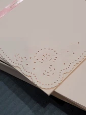 Vintage Hallmark Stationery Boxed Set Pale Pink Embossed Floral 70s 80s