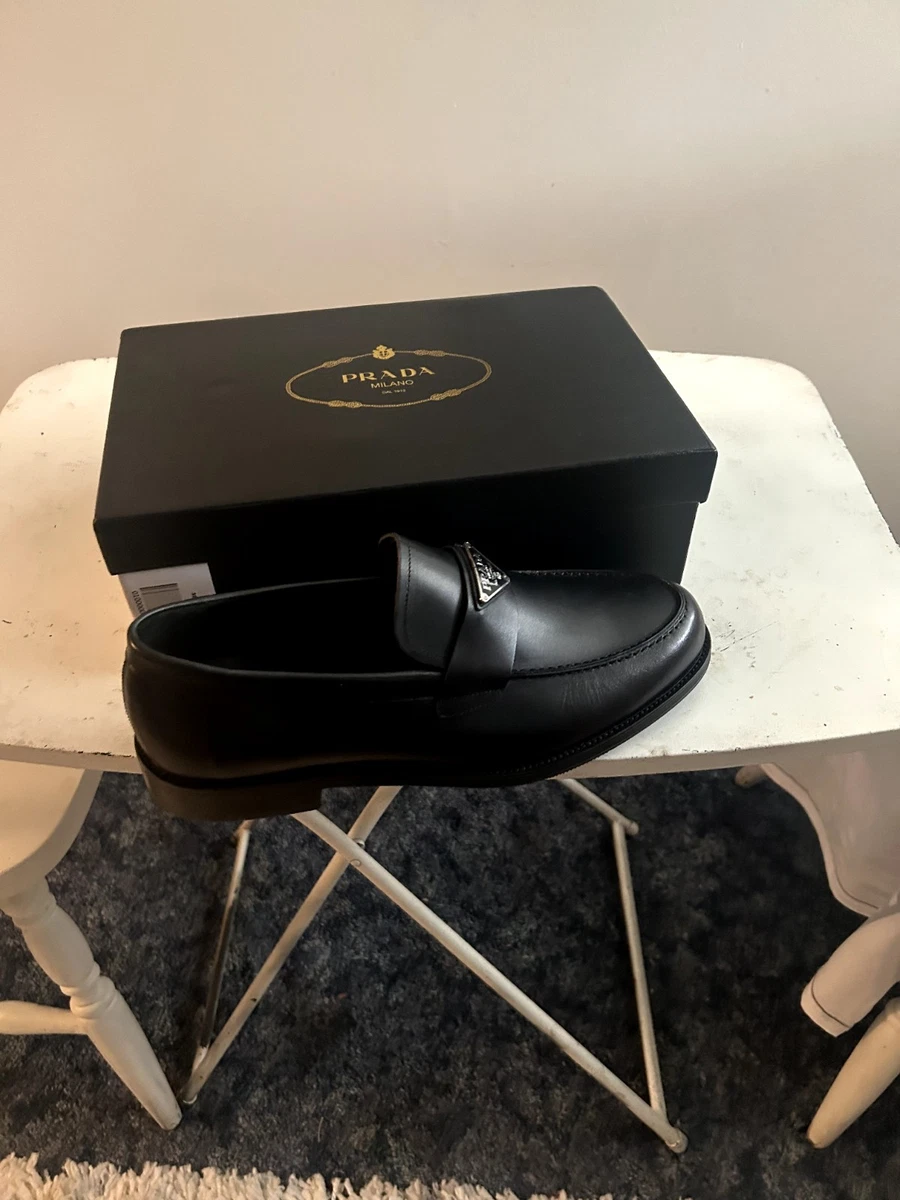 Authentic Prada Milano/Mens black leather slip on loafers/luxury dress shoe Prada Men main image 2