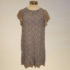 Contemporary Ann Taylor Floral Rayon Shirt Dress Ruffled Sheer Sleeves M.