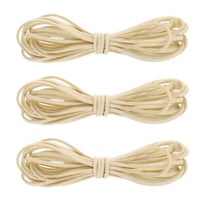 3Pcs Faux Suede Leather String, 4.4 Yards 3mm Flat Suede Cord, Beige