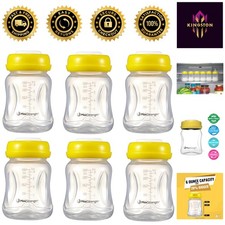 6oz Reusable Breastmilk Bottles with Leak-Proof Lids - Ideal for Storage