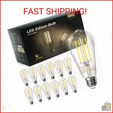 TJOY 12 Pack Vintage 8W ST58 LED Edison Light Bulbs, Dimmable, 60W Equivalent, 8