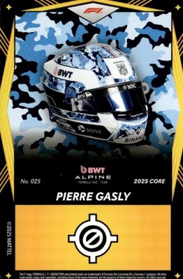 2025 Uno Elite Core F1 Formula 1 YELLOW Pierre Gasly Race Helmet #025