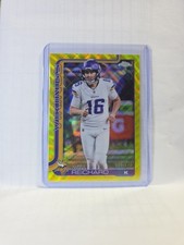 2025 Topps Chrome Will Reichard  #203 Yellow Wave 096/275 Vikings First On Print