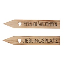 Holzschild "Herzlich Willkommen/Lieblingsplatz" von Boltze - Gartendekoration W