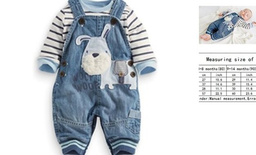 Cute Baby Boy Clothes Suit Toddler Boys' Striped Long Sleeve T 3-8 months Blue