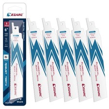 EZARC 6in Reciprocating Saw Blades 5 Pack Bi-Metal Cobalt Metal Cutting