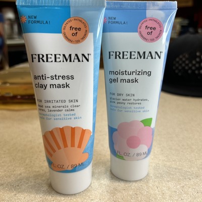 Freeman Lot 2 Moist Gel Mask Dry Skin / Anti-Stress Irritated Skin 3oz Each