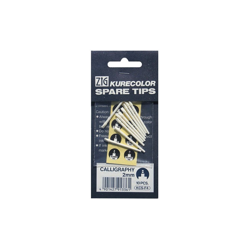 Pack of 10 - Calligraphy 2mm Spare Tips - Zig Kurecolor