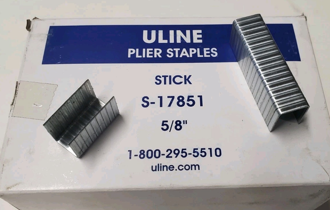 ULINE Carton Staples (5 Boxes -2,500 Staples Each 12,500 Total- S-22480 C5/8"