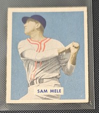 1949 Bowman Baseball #118 Sam Mele Boston Red Sox Gray Back