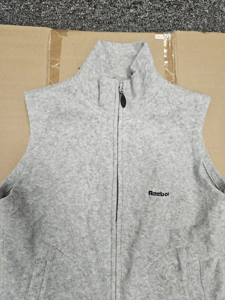 Reebok Vintage Fleece Gilet Regular Fit Women’s Grey UK 8 Women’s Small Amazing - Image 3 of 4