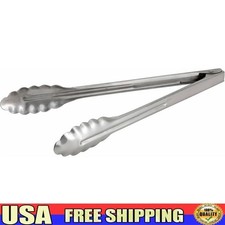 Commercial Grade Stainless Steel Heavy Duty Tongs W/ Scalloped Edges New