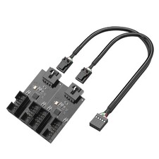 KARTOMAN 9pin internal USB 2.0 Header Splitter for pc motherboard Male black