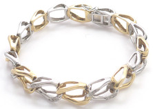 Armkette 585 Gold 14 Karat Bicolor bracelet braccialetto Diamanten oro G3993/25