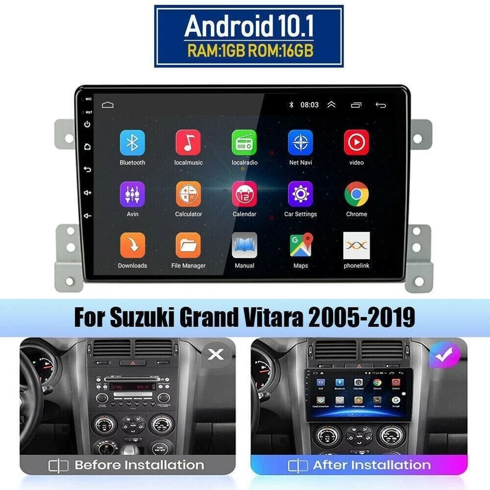 Radio Coche Android Estéreo GPS Navegador Reproductor WiFi Para Suzuki Grand Vitara 2005-2019 Foto 2 de 4