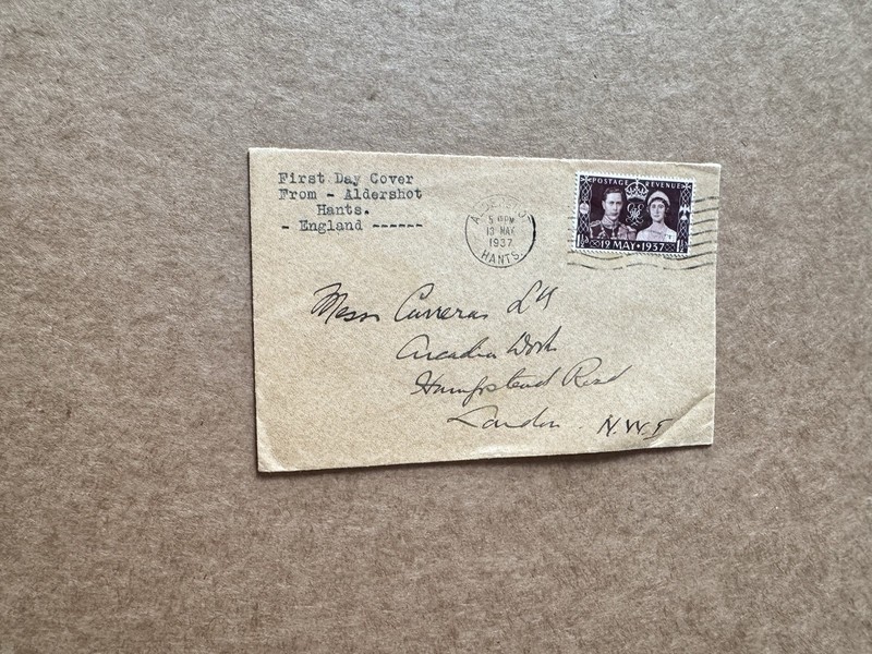 Great Britain 1937 FDC +KGVI Coronation #SG461 +Typed FDC Cachet +Aldershot CDS