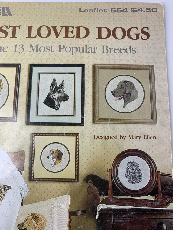 Vtg Best Loved Dogs 13 Most Popular Breeds Leisure Arts Leaflet 554 - 1987 - Image 3 of 4