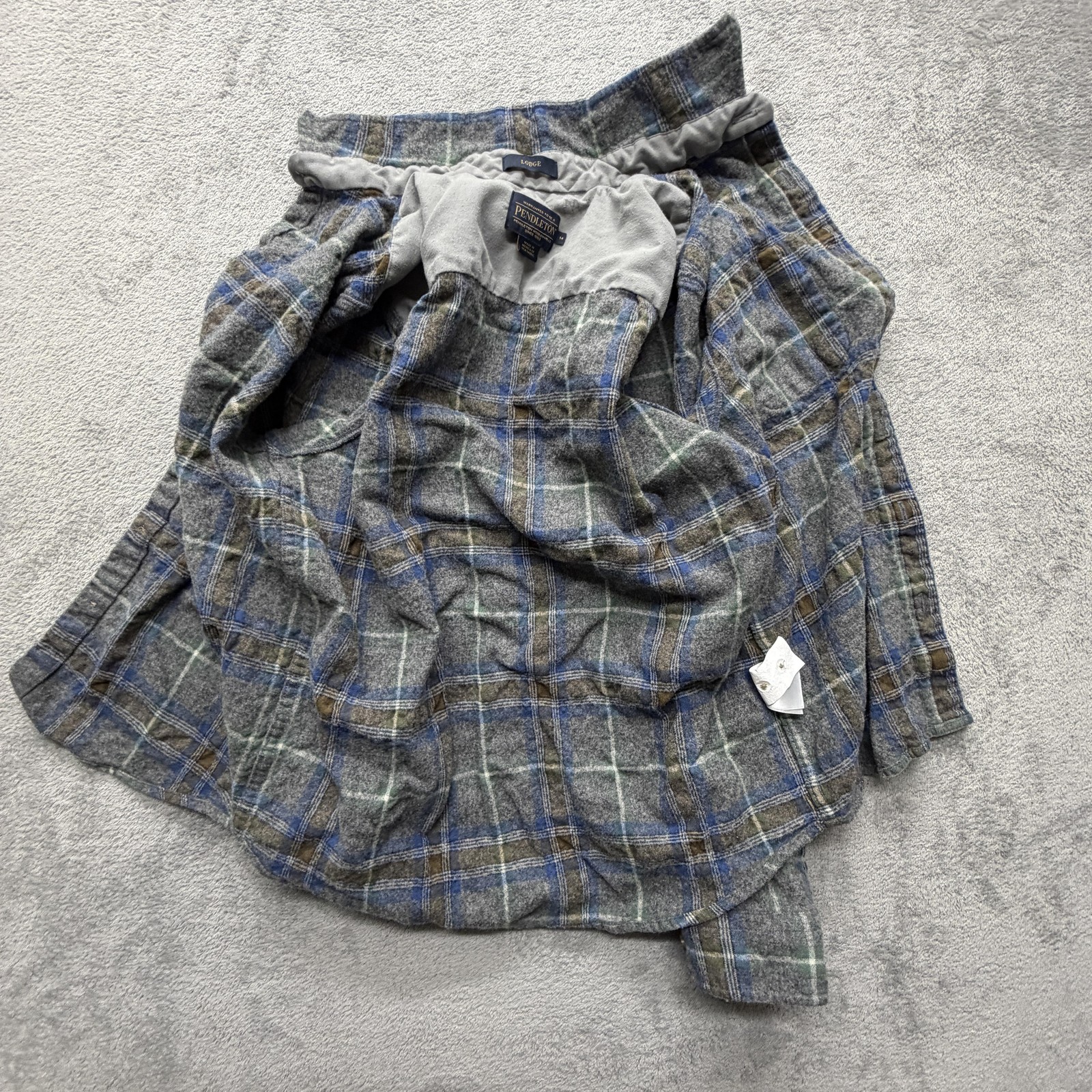 Pendleton Jacket Mens Medium Gray Plaid Lodge Woo… - image 2