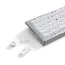Full PBT Keycap Set Double Shot PBT Shine Through Full Keyboard Keycaps White