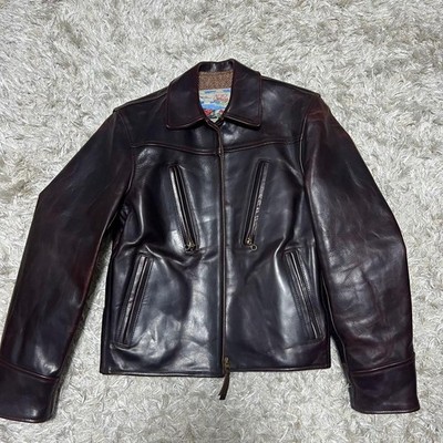 Aero Leather Single Riders Jacket Black Horsehide Vintage Men S Size 34 Used