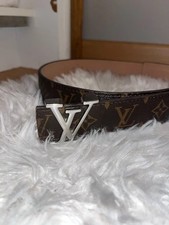 Louis Vuitton LV Initiales Gürtel Damen Gr. 105 Monogram Canvas Silber Schnalle