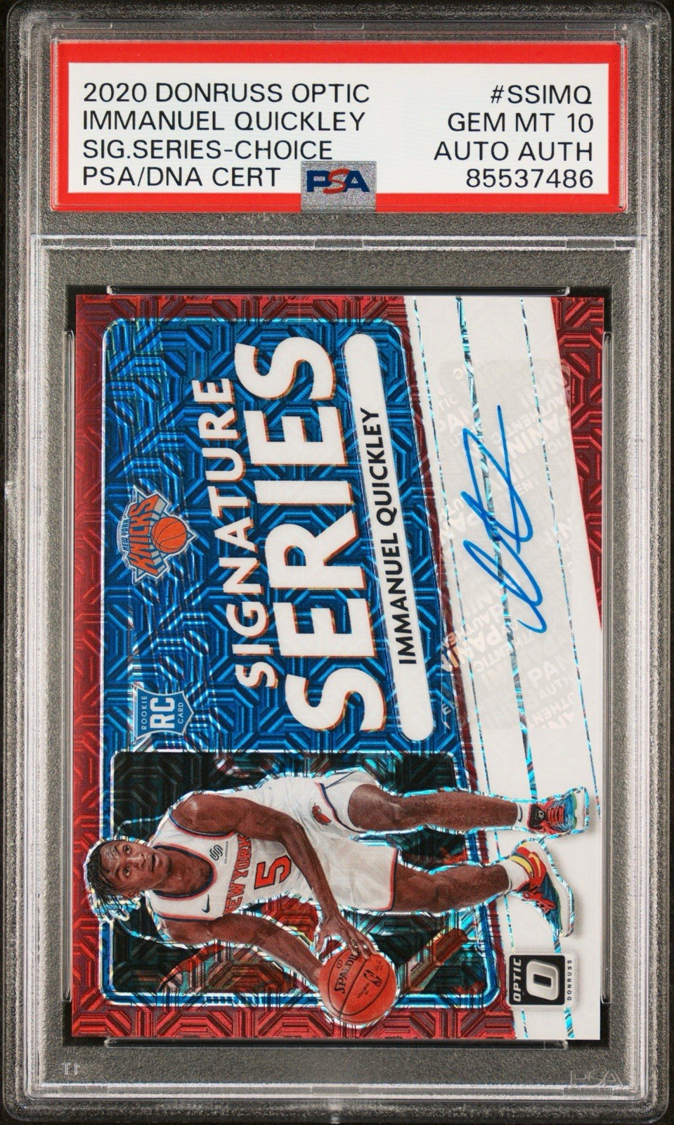 2020 PANINI DONRUSS OPTIC SIGNATURE SERIES #SSIMQ IMMANUEL QUICKLEY RC PSA 10