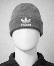 adidas Originals Trefoil Beanie Grey Cuff Style Winter Hat OSFM